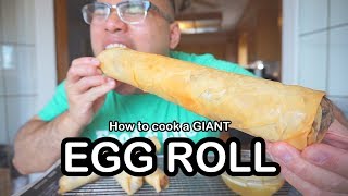 How to cook a GIANT EGG ROLL [upl. by Monarski]