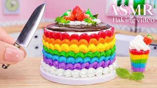 Mini Rainbow Chocolate Strawberry Cake 🌈🍓 ASMR Miniature Baking Videos Compilation [upl. by Nylrad396]