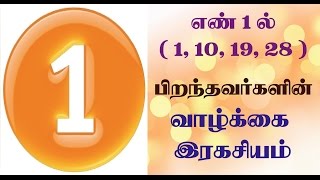 number 1 numerology life path in tamil  எண் 1 இல் பிறந்தவருக்குரிய பலன்கள் [upl. by Malley614]