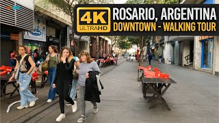 【4K 60FPS】Walk in Rosario downtown WINTER 🇦🇷 [upl. by Ahslek]