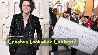 Timothée Chalamet Shocks Fans by Secretly Joining His Own Lookalike Contest in NYC [upl. by Hadihahs]