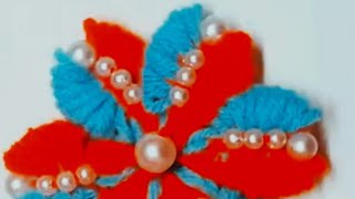 Easy Woolen Flower Making Idea  How to Make Beautiful Flower with Yarn  Amazing Woolen Crafts [upl. by Laurentia185]