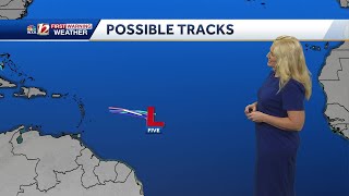 Tropical Update PotentialTropical Cyclone Five continues tracking west in the Atlantic Ocean [upl. by Hanala]