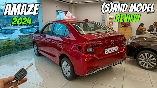 Honda Amaze S 2024 ❤️  Amaze Mid Model  New Honda Amaze 2024 model  Real Life Detailed Review [upl. by Edlyn425]