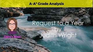 Request to a Year by Judith Wright detailed analysis [upl. by Somerset44]