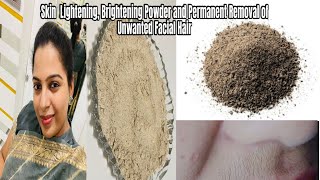 Skin Lightening and Brightening Powder  Permanent Removal of Unwanted Facial Hair [upl. by Aillicirp]