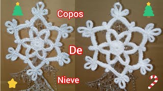 Copos ❄ de nieve tejido a CROCHET [upl. by Sesom]