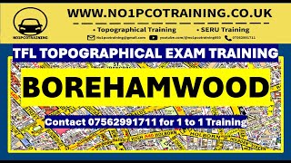 BOREHAMWOOD TFL TOPOGRAPHICAL SKILLS TEST ROUTE 2024 TFL EXAM TRAINING LONDON [upl. by Eelloh]