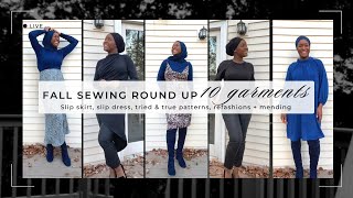 Fall Sewing Catch Up  10 Finished Garments The joy of mending  refashioning fridaysews [upl. by Araldo]