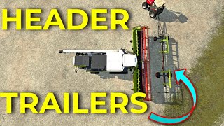 FS22  How To Use HEADER TRAILERS [upl. by Niattirb]