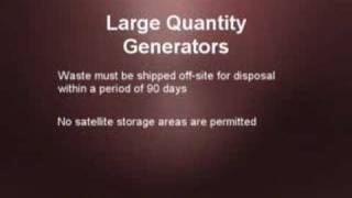 RCRA Video  Hazardous Waste Management for Generators [upl. by Held]