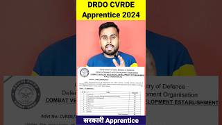 DRDO Apprentice Recruitment 2024 ✅ DRDO CVRDE Apprentice 2024  DRDO Latest Apprentice Vacancy 2024 [upl. by Yendis613]