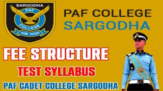 PAF college Sargodha fee structure  PAF cadet college Sargodha entry test syllabus and pattern [upl. by Godrich]