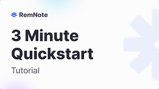 Spaced Repetition Flashcards in Your Notes  3 Minute RemNote Quickstart [upl. by Milore994]