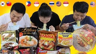 Tasting RAMEN INSTANT NOODLES From Around the World [upl. by Gambrill]