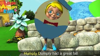 Humpty Dumpty Sat on a Wall With Lyrics  Childrens Nursery Rhymes Songs  Little Action Kids [upl. by Karli]