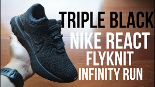 Nike React Flyknit Infinity Run 3 Triple Black Unboxing  By L1M [upl. by Asilla]