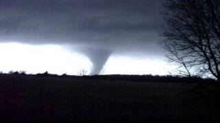 Deadly tornado illuminated by lightning [upl. by Aihsenor]