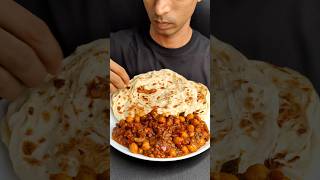 ASMR EATING POROTTA amp CHANA MASALA ROAST  S223 [upl. by Tenner]