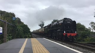 70000 Britannia passing Denham Golf Club Station on the Steam Dreams Excursion  220824 [upl. by Briant415]