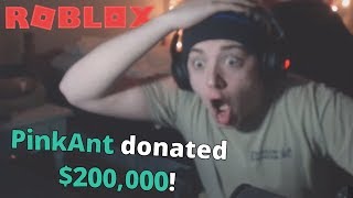 DONATING roblox streamers 200000 ROBUX [upl. by Freedman]