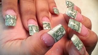 Acrylic Full Set Money Nails Art [upl. by Aggri295]