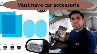 Rainproof amp anti fog film for side mirror of car  best accessories of car [upl. by Gwenette543]