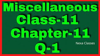 Q 1 Miscellaneous Chapter11 Conic Section Class 11 Math [upl. by Hevak]