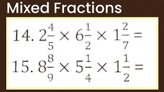 Multiplication of 3 MIXED FRACTIONS [upl. by Lawtun226]