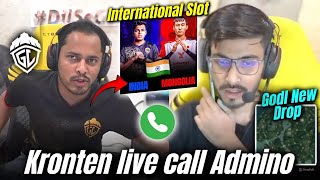 Kronten Live Call Admino 📱  Admino On New Tournament  Godl New Drop  💛 International Slot  😳🇮🇳 [upl. by Vivl]