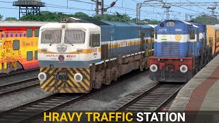 Train Heavy Traffic on Station  Train Simulator  Indian Train  Rail Road Games [upl. by Akemehc]