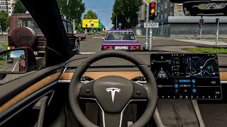 City Car Driving  2021 Tesla Model Y Steering Wheel Gameplay [upl. by Asira]