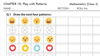 Class 4 maths Chapter 10 play with patterns worksheet solution with explanation [upl. by Delora]