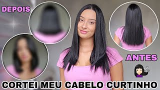 💇🏻‍♀️CORTEI MEU CABELO CURTINHO  Corte Blunt Cut Com Franja [upl. by Bullion]