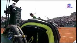 Rafael Nadal smiles after Matosevic knocked over his water bottles [upl. by Aidan757]