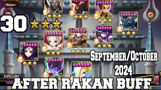 TOA Hell 30 Star Clear SeptemberOctober 2024 AFTER RAKAN BUFF Summoners War [upl. by Also573]