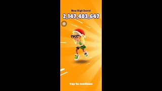 Subway Surfers Highest Possible Score 2147483647 Points NO CHEATS OR HACKS [upl. by Akamahs]