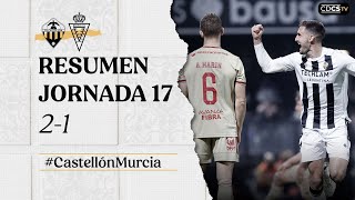 Resumen J17 CD Castellón 21 Real Murcia 17122023 [upl. by Tucky880]