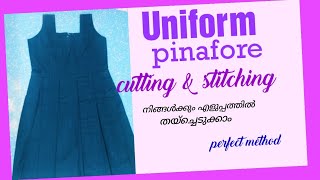 Body skirt uniform cutting ampstitching uniform pinafore stitching school uniform girls frock [upl. by Jordison727]