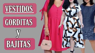 VESTIDOS PARA GORDITA Y BAJITAS CÓMO LUCIR MÁS ALTA SI SOY BAJITA Y GORDITA [upl. by Ylicec573]