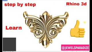 Jewelry design 101  How to create ornament design in rhino 3d 1234 [upl. by Vtarj361]