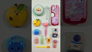 Cute Fancy Stationery Items Geometry Box Pen Pencil Eraser Magic Cup stationery backtoschool [upl. by Lidda]