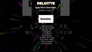 🔥Deloitte Biggest Hiring  Off Campus Drive 2021 2022 2023 2024 2025 BATCH [upl. by Gerhard937]