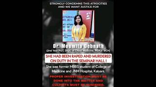 Justice for Dr Moumita Debnath of RG Kar Hospital Raise your voice against this brutality [upl. by Rodriguez635]