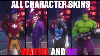 Agents of Mayhem  ALL CHARACTER CUSTOMIZATION OPTIONS MARVEL AND DC SKINS [upl. by Kokaras]