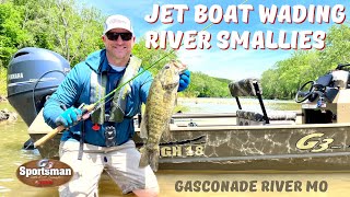 Catching Gasconade River Smallmouth in G3 Jet and Wade Fishing [upl. by Salomo]