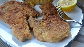 Chuletas de cerdo a la milanesa Receta Facil [upl. by Eurd]