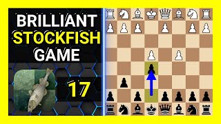 Brilliant Stockfish 17 Chess Game English Opening Adorjan Defense [upl. by Ewer]