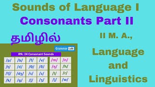 Sounds of Language  Consonants Part II Explanation in Tamil Fricative Consonant sounds [upl. by Ahsir]