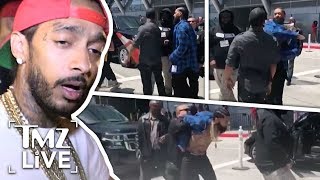 Nipsey Hussle Bitch Slaps A Security Gaurd  TMZ Live [upl. by Enelyam]